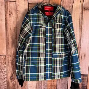 O'Neill Jacket Coat Freedom Series Plaid Snowboard Ski Large 10K Winter Warm